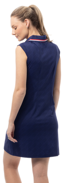 SanSoleil: Ladies UPF 50 SolStyle Cool Sleeveless Collar Dress - Betsy Navy 900725