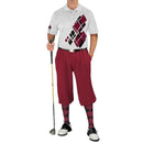 Golf Knickers: Mens Argyle Utopia Golf Shirt - DD: Black/Maroon Clothing