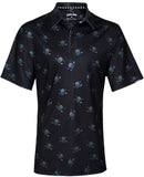 Tattoo Golf: Men's Dancing Skulls Cool-Stretch Golf Shirt - Black/Charcoal Clothing