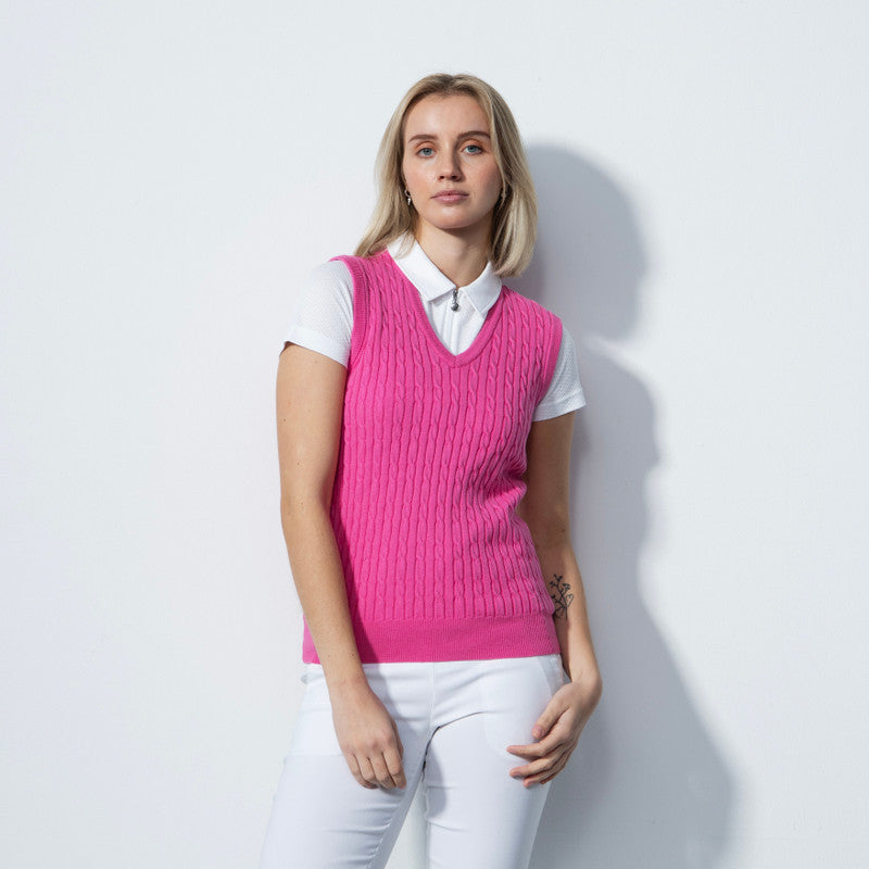 Daily Sports: Women's Madelene V-Neck Sweater Vest - Pink Sky
