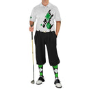 Golf Knickers: Mens Argyle Utopia Golf Shirt - RRR: Black/Lime/White Clothing