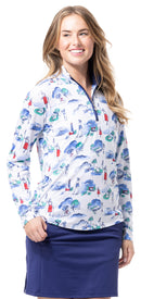 SanSoleil: Ladies UPF 50 SolCool Long Sleeve Zip Mock - 900463