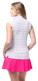 SanSoleil: Ladies UPF 50 SolTek Lux Sleeveless Print Mock - 900627P
