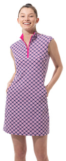 SanSoleil: Ladies UPF 50 SolStyle Cool ICE Sleeveless Zip Mock Dress - 900722-I