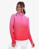 BloqUV x JANTZEN Collab: Women's UPF 50+ Relaxed Mock Zip Top (3002J) - Infinity Coral Clothing