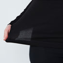 Daily Sports: Women's Ancona Long Sleeve Round Neck Top- Black Clothing