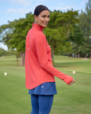 BloqUV: Women's UPF 50 Relaxed Mock Zip Top (3002) - Lava Red