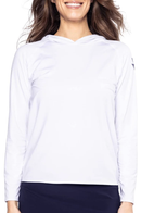 Golftini: Women's Martini Hoodie - White/Navy