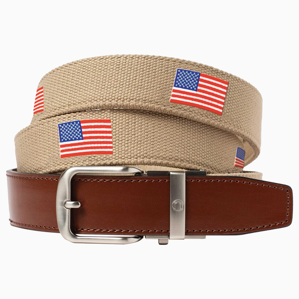 Nexbelt: Men's Newport USA Golf Belt - Tan