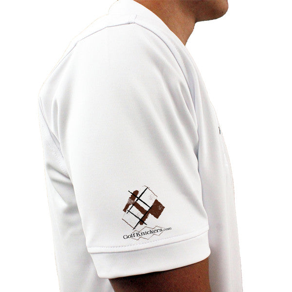 Golf Knickers: Mens Argyle Utopia Golf Shirt -  CC: Brown/White