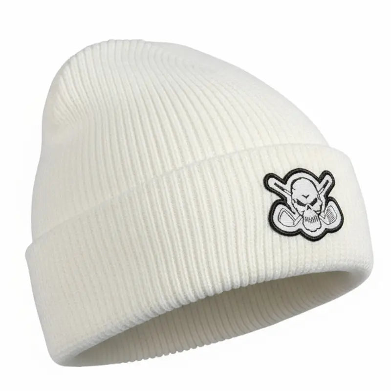 Tattoo Golf: Men's Cuffed Loose Knit Beanie - White