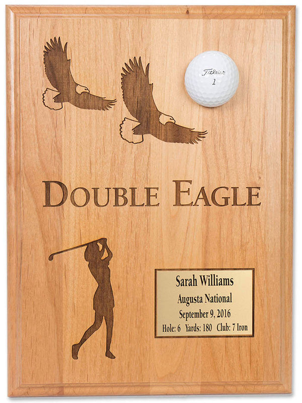 Eureka Golf: Ladies Double Eagle 9x12 Laser Etched Plaque