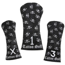 Tattoo Golf: Dancing Skulls Vintage Golf Club Covers - Black