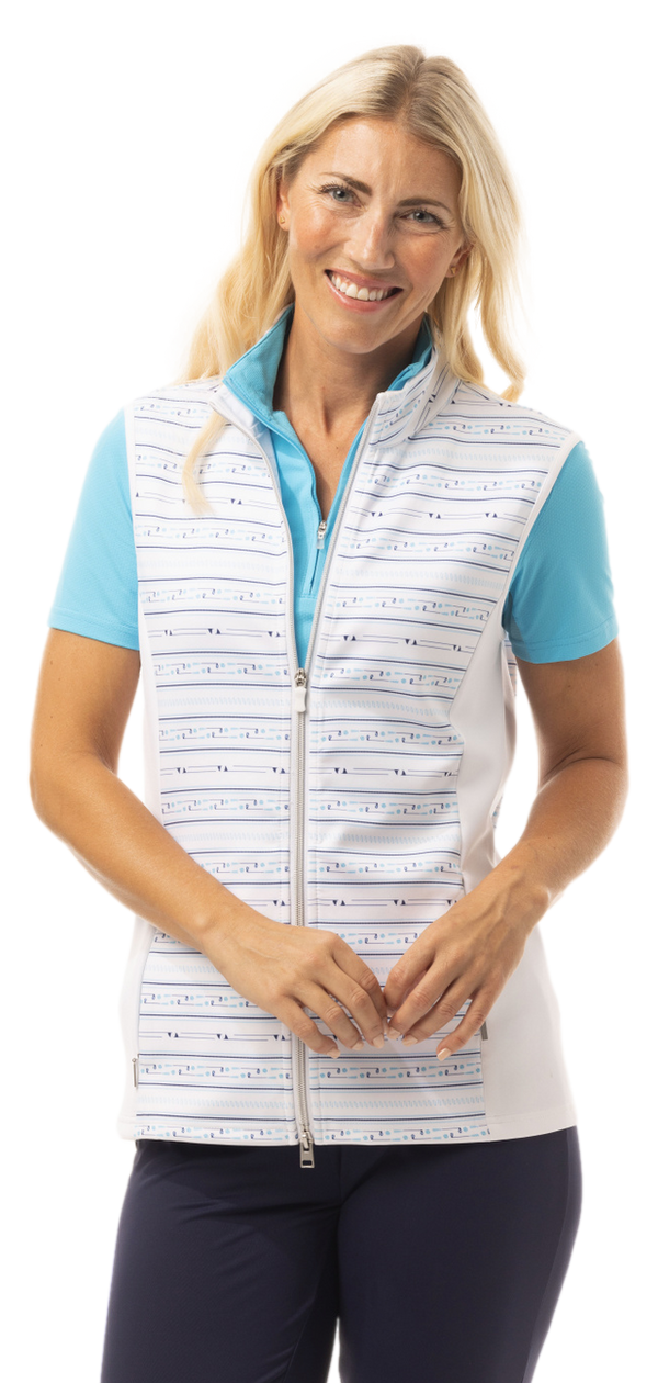 SanSoleil: Ladies Line up Print Zip Vest- 900512P