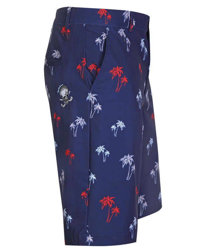 Tattoo Golf: Men's Cool-Stretch Golf Shorts - Palm Tree