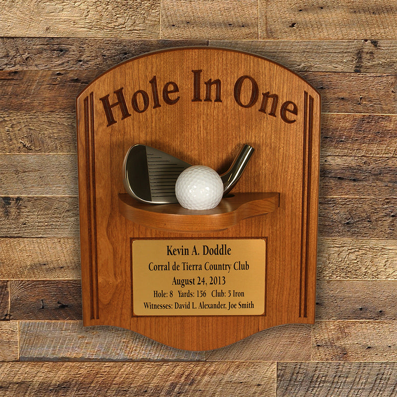 Eureka Golf: Hole-In-One with Iron Plaque - Light Cherry
