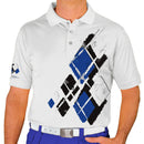 Golf Knickers: Mens Argyle Utopia Golf Shirt - GGGG: Black/Royal/White Clothing
