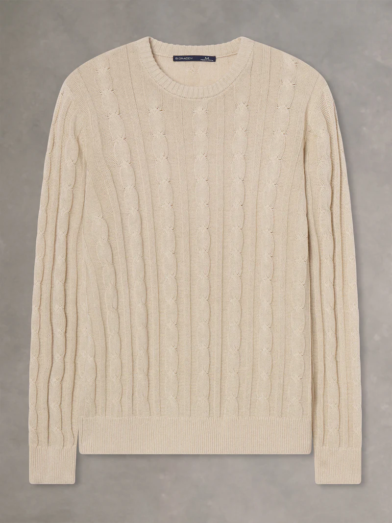 B.Draddy: Men's Cable Crew Sweater - Tucker's