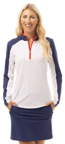 SanSoleil: Ladies UPF 50 SunGlow L/S Zip Mock - 900436