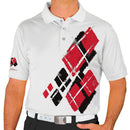 Golf Knickers: Mens Argyle Utopia Golf Shirt - MM: Black/Red Clothing