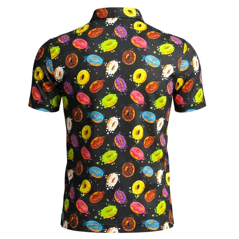 Tattoo Golf:  Men's Cool-Stretch Performance Golf Shirt - Glazed & Confused (Multicolor)