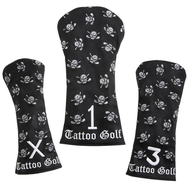 Tattoo Golf: Dancing Skulls Vintage Golf Club Covers - Black Golf Club Headcovers