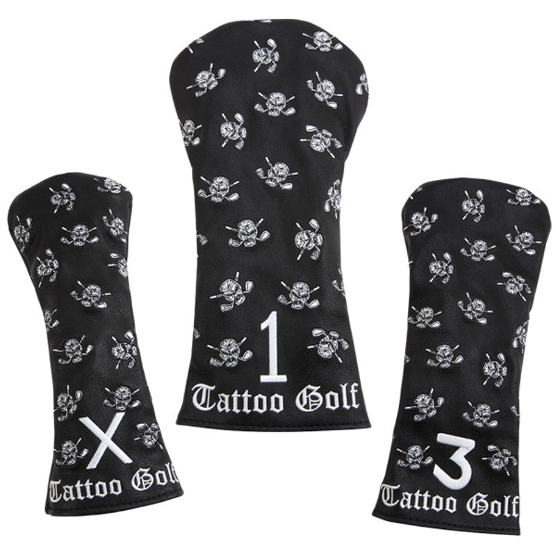 Tattoo Golf: Dancing Skulls Vintage Golf Club Covers - Black