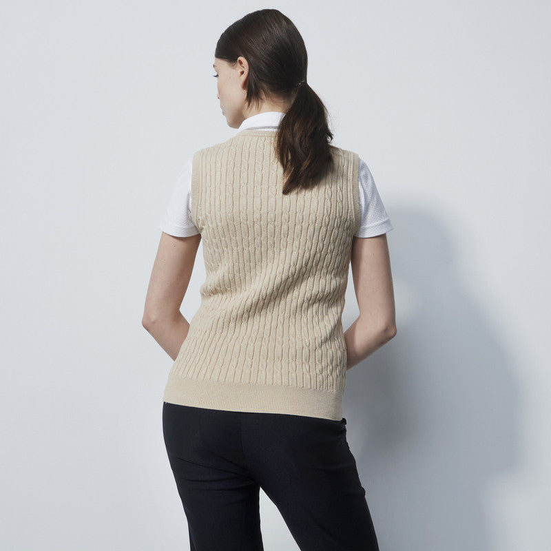 Daily Sports: Women's Madelene V-Neck Sweater Vest - Raw Beige