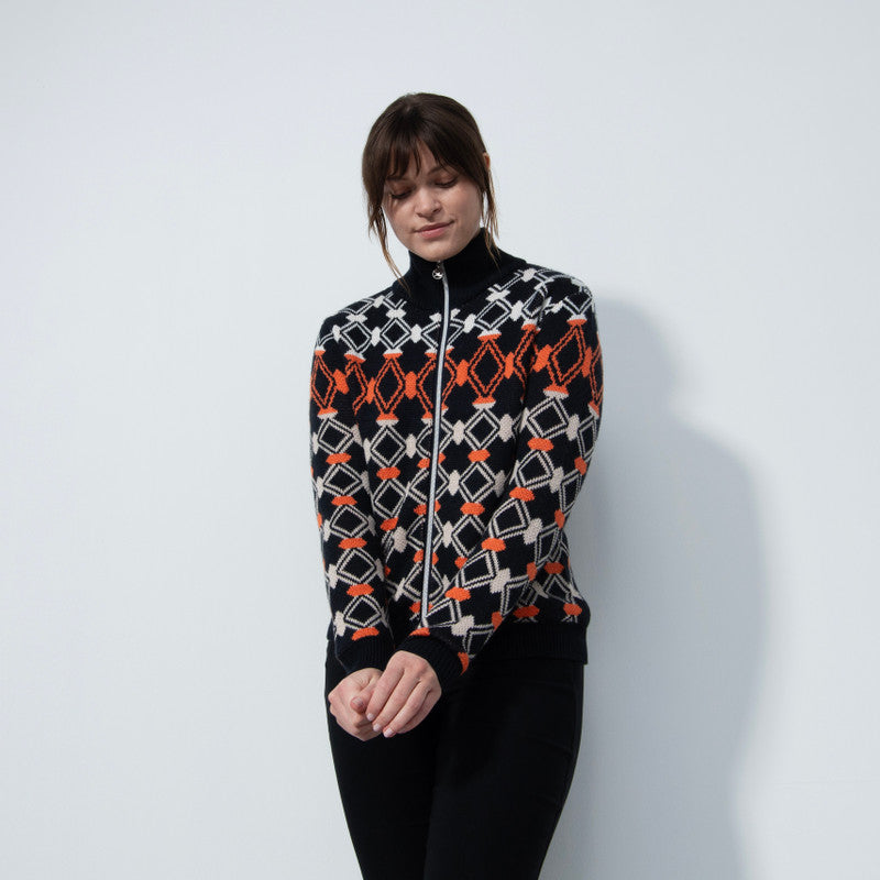 Daily Sports: Women's Creek Print Cardigan - Dark Navy