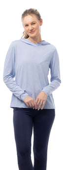 SanSoleil: Ladies UPF 50 Solmelange L/S Stripe Hoodie - 900451MM