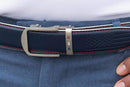 Nexbelt: Men's Anthem Ratchet Leather Golf Belt - Navy 1 3/8" Strap [35mm]