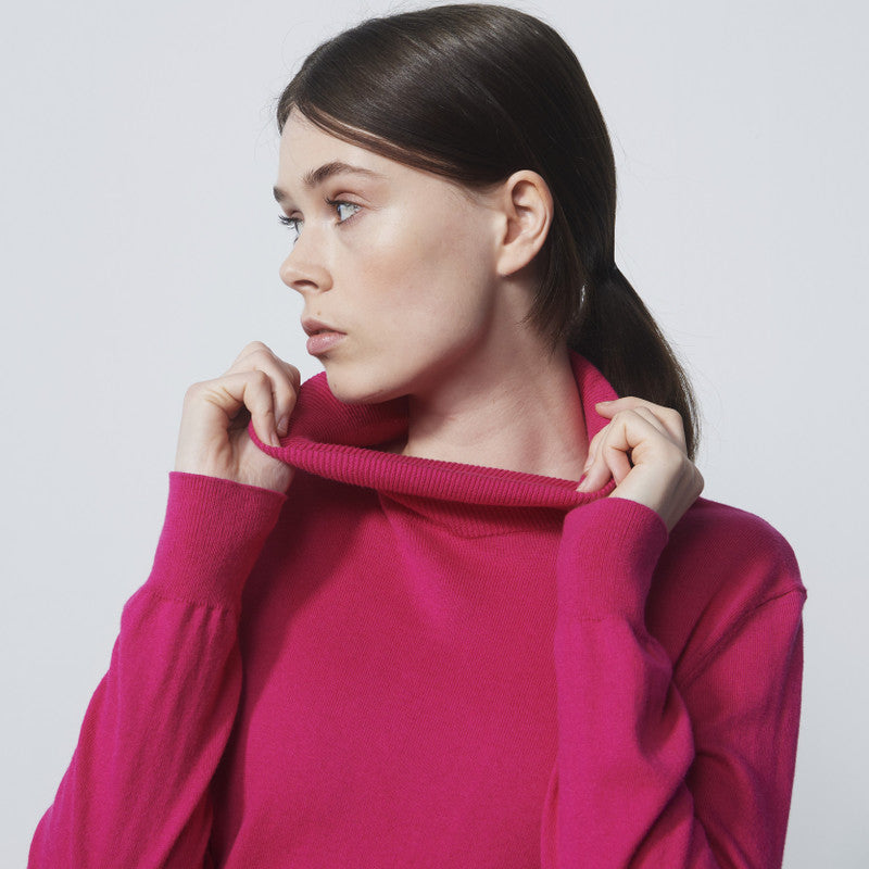 Daily Sports: Women's Trissie Roll Neck Pullover - Tulip Pink