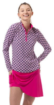 SanSoleil: Ladies Soltek Lux Long Sleeve Mock - 900621