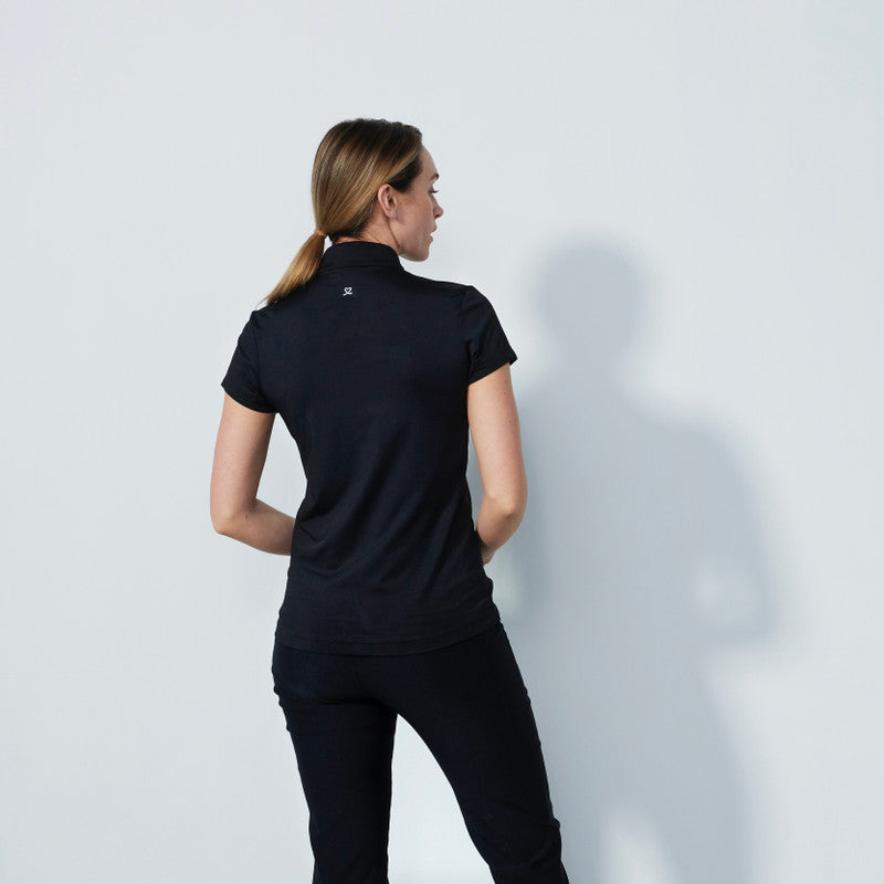 Daily Sports: Women's Foxton Graphic Cap Sleeve Polo - Black