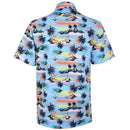 Tattoo Golf: Men's Aloha Cool-Stretch Golf Shirt - Vintage Hawaiian (Blue)