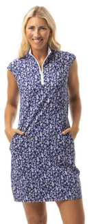 SanSoleil: Ladies UPF 50 SolStyle Cool ICE Sleeveless Zip Mock Dress - 900722I Clothing