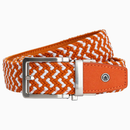Nexbelt: Men's Braided Ratchet Golf Belt - Burnt Orange & White 1.38" [35mm]
