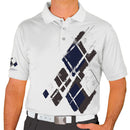 Golf Knickers: Mens Argyle Utopia Golf Shirt - A: Charcoal/Navy/White Clothing