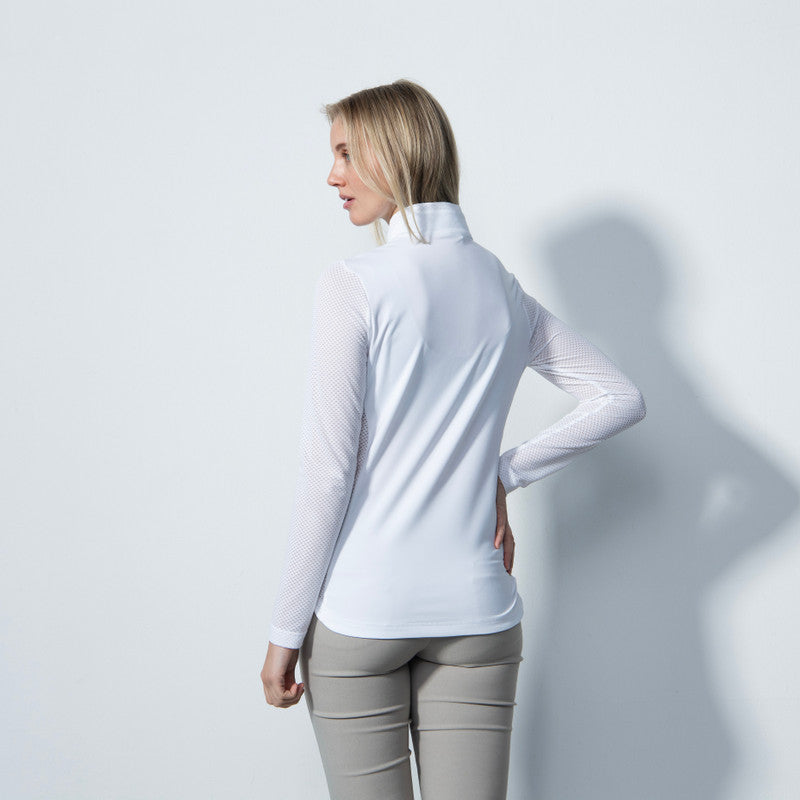 Daily Sports: Women's Long Sleeve Mock Neck Top- White