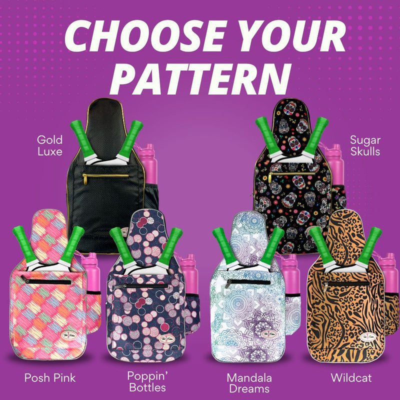 Taboo Fashions: Ladies Premium Pickleball Backpack - Sugar Skulls