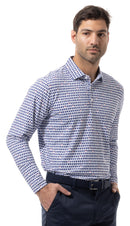 SanSoleil: Men's UPF 50 Soltek Ice Long Sleeve Print Polo - 900841