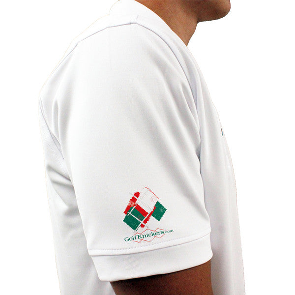Golf Knickers: Mens Argyle Utopia Golf Shirt - 5P: Red/Dark Green/White