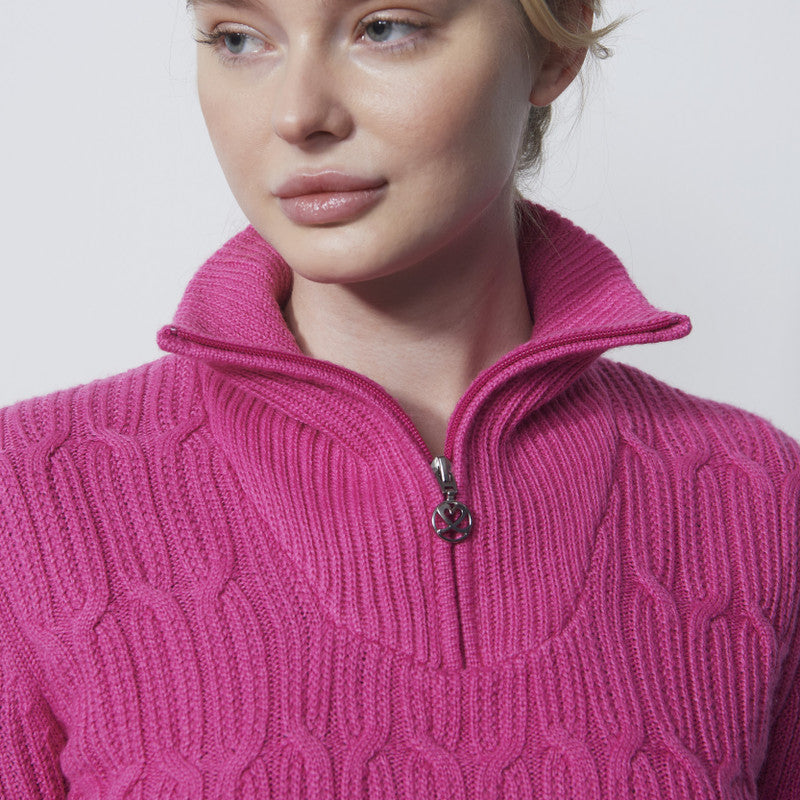 Daily Sports: Women's Olivet Cable Knit Pullover Unlined - Tulip Pink