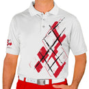 Golf Knickers: Mens Argyle Utopia Golf Shirt - S: Red/White Clothing