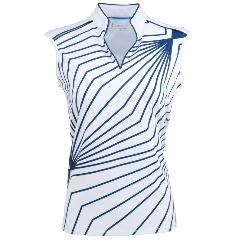 Nancy Lopez Golf: Women's Fractal Sleeveless Polo