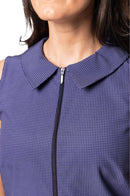 Golftini: Women's Timeless Pleated Dress - Navy Plaid