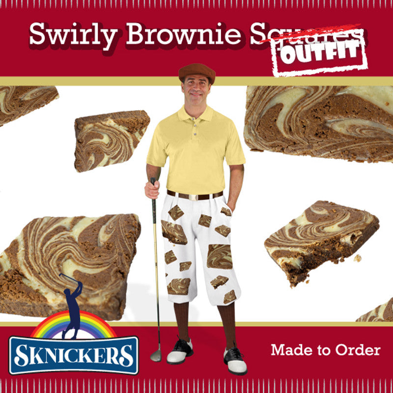 Golf Knickers: Mens Sknickers Knickers Outfit - Swirly Brownie
