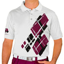Golf Knickers: Mens Argyle Utopia Golf Shirt - DD: Black/Maroon Clothing