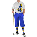 Golf Knickers: Mens Argyle Utopia Golf Shirt - SSSS: Black/Royal/Yellow Clothing
