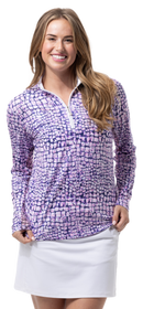 SanSoleil: Ladies UPF 50 SolCool Long Sleeve Zip Mock - 900463